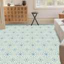 Elffloor Peel and Stick Floor Tile 11.8 in11.8 in Blue Vinyl Flooring Self-Adhesive Waterproof for Kitchen, Bedroom, Living Room, Bathroom,10pcs