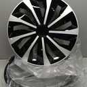 Hubcap Wheel Cover Replacement R17 Hub Caps Universal-Fit Steel Wheel Rim Cover ABS Material Exterior Accessories for Car Truck SUV - Set of 4, 17-inch, Silver-Black