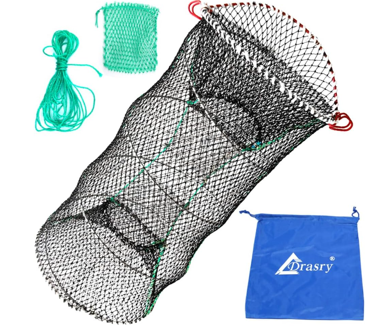 Drasry Crab Trap Bait Lobster Crawfish Shrimp Portable Folded Cast Net Magic Collapsible Fishing Traps Nets Accessories for Blue Crabs