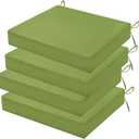 Outdoor Chair Cushions Set of 4, 18.5 x 16 Inch Patio Chair Cushions for Outdoor Furniture, Water Resistant, Non-Slip Ties (Grass Green)