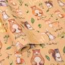 Altarho Baby Shower Kraft Wrapping Paper Roll for Boys Girls - 17 Inch x 33 Feet - Cute Woodland Animals Gold Foil Texts Design Birthday Gift Wrap for Neutral Baby Shower Kids' Birthday Party