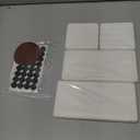 4PCS Stone Drying Tray for Bathroom Sink and Kitchen Counter, Fast Drying Diatomite Stones Soap Trays, Diatomaceous Coaster, Vanity Trays, Water Absorbing Stone Tray for Sink (White 4stripes)