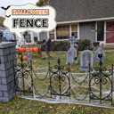 Yaocom 10 Pack Halloween Graveyard Fence, 23.6" x 15.8" Metal Garden Decor