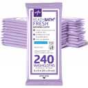 Medline ReadyBath Fresh Unscented Shower Wipes, 240 Count, No-Rinse Bath Wipes, Hypoallergenic, pH-Balanced, Unscented