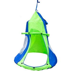 Hanging Swing Tent Cover-Waterproof Hammock Chair Play House Castle Nest for 40in Round Saucer Nest Disc Rope Ceiling Tree Swing Indoor Outdoor Bedroom Backyard Playground (Green)