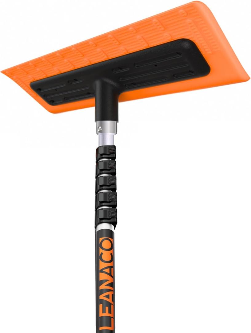 2025 Upgraded Never-Scratch SnowBuster,Snow Roof Rake,EVA Soft Foam Pad Snow Removal Tool,S-Shaped Design for House Roof,Solar Panels,Car Snow, and Leaves,Orange(21FT Telescopic Extension Pole)