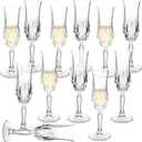 Champagne Glasses Set of 12, 4.4Oz Premium Stemmed Vintage Champagne Glasses, Crystal Clear Goblet Glassware for Wine, Whiskey, Liqueur, Perfect for Valentines Day/Wedding/Anniversary