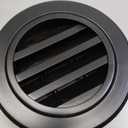 6 Inch Round Vent Cover, HG Power Aluminium Alloy Louver Gable Vent, Black Soffit Vent with Built-in Screen Mesh for Bathroom Kitchen Office Ventilation 5.66”