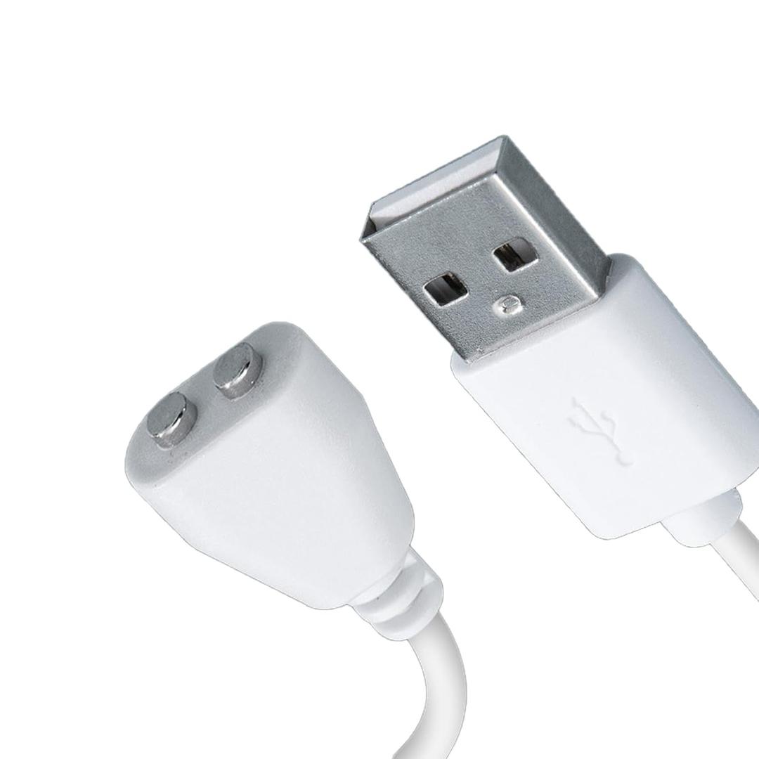 Magnetic USB DC Charger Cable Charging Cord for 2 Dots Single Polarity Rechargeable Devices - 5mm/0.2inch