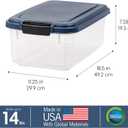 IRIS USA Airtight Dog Food Storage Container, Up to 14 lbs, Dog Cat Bird and Other Pet Food Treats Storage Bin, Dog Cat Wet Food Cans, Keep Fresh, BPA Free, Stackable, Navy