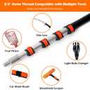 AgiiMan 18FT Reach Telescoping Pole - 3 to 12FT Extension Pole, Portable Aluminum Telescoping Rod with Easy Flip Lock, Paint Roller Extension Poles, Window Cleaning