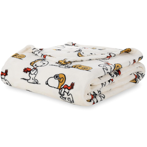 Berkshire Blanket Peanuts® VelvetLoft® Cute Character Snoopy Plush Blanket,Peanuts Red Baron 80x45"