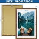 Hongkee 24x36 Poster Frame Set of 2, Rustic Brown Wood Style - Display 20x30 Picture with Mat or 24 x 36 Poster without Mat, Wall Mounting Horizontal and Vertical