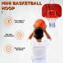 Sosation 2 Pcs Mini Basketball Hoop with 4 Basketball, Sticky Hook, Pump, Indoor No Drilling Basket Ball Hoop Decompress Game for Kid Adult Back to School Gift