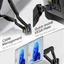 monTEK Dual Monitor Wall Mount for 17 to 32 inch Flat/Curved Screens, Each Holds to 19.8 lbs, Full Motion Adjustable Mechanical Spring Monitor Arm, 75x75/100x100 VESA Wall Mount, Black