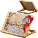 LUCYCAZ Tabletop Easel for Kids, Lightweight Art Easel for Painting, Beechwood Portable Easel Stand for Artists, Adjustable Angle Drawing and Sketching Board to Hold Book or Cookbook for Adults