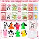 28 Pack Valentines Day Cards for Kids Classroom Valentines Day Gifts for Kids School with Poping Eye Animals Keychain Valentines for Class Valentines Exchange Cards Party Favors Exchange Gift Set