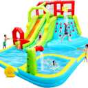 Inflatable Water Slide Park, Bouncy Castle with Deep Pool, 191 x 157.5 x 100 Inch, Jumping Castle with Air Blower