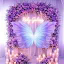 SmoothNovelty 47 Inch Giant Butterfly Party Decoration Large Mariposas Grandes para Decor Big 3D Silk Butterfly Backdrop for Birthday Party Wedding Photo Booth(Blue Purple, Gradient Style)