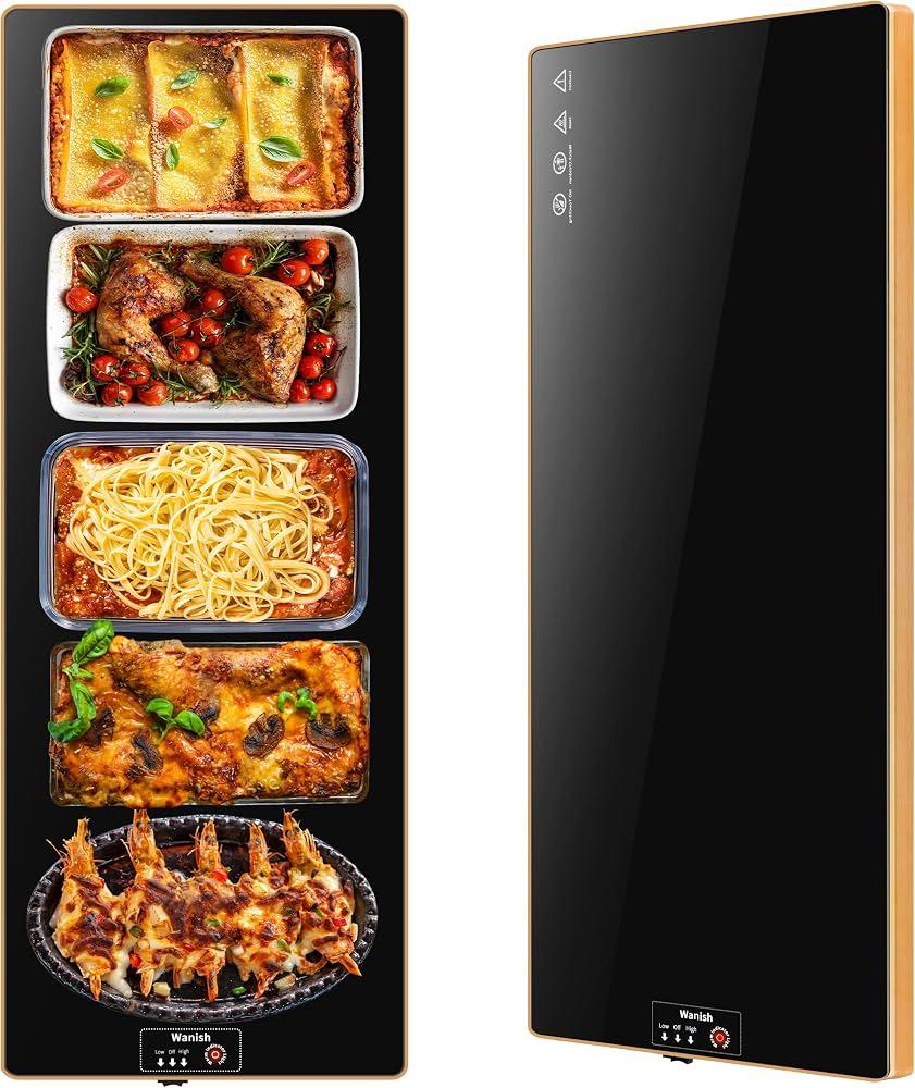 Electric Warming Tray,Extralong 40"x12",Tempered Glass Warming Mat for Food
Keep Food Warm,Food Warmers For Parties Buffet Daily Gatherings,Temperature Adjustable,With Thermostat,Full Surface Heating