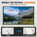 VEVOR Projector Screen with Stand, 120 inch 16:9 4K 1080 HD Outdoor Movie Screen with Stand, Wrinkle-Free Projection Screen with Tripods and Carry Bag, for Home Theater Cinema Backyard Movie Night