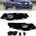 Fog Lights Compatible With 2016 2017 2018 HRV/HR-V Front Bumper Lights Driving Fog Lamps Halogen Bulbs w/Harness and Switch