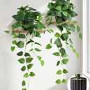 Fake Plants 2 Pcs Faux Pothos Plants Potted Indoor Artificial Hanging Plants Realistic Fake Greenery Table Desk Bathroom Office Bedroom Living Room Shelf Modern Farmhouse Decor Indoor