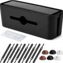 Bates- Cable Management Box, Small, Cable Organizer Box, Cord Organizer Box, Cable Box Organizer, Cord Management Box, Cord Hider Box, Cord Box for Wires on Floor, Power Strip Cover Box Baby Proof