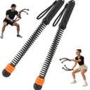 Adjustable Weighted Ropeless Battle Ropes with 6 Weight Rings, Heavy Duty Cordless Battle Rope for HIIT & Cardio Full-Body Workout, Non-Slip Spiral Handles, Home Gym Equipment for Women & Men