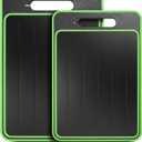 2-Piece BPA-Free Plastic Cutting Board Set, Non-Slip Dishwasher Safe Chopping Boards for Kitchen, Green