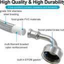 TTFLEX Universal Dishwasher Hose with 90 Degree FGH Elbow, Water Supply Line, Premium Braided Stainless Steel- 6 FT