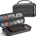 Switch 2 Carrying Case Compatible with Nintendo Switch 2(2025)/Switch/OLED Console, Protective Hard Portable Travel Carry Case Shell Pouch with Pockets for Switch 2 Accessories and 10 Games (Black)