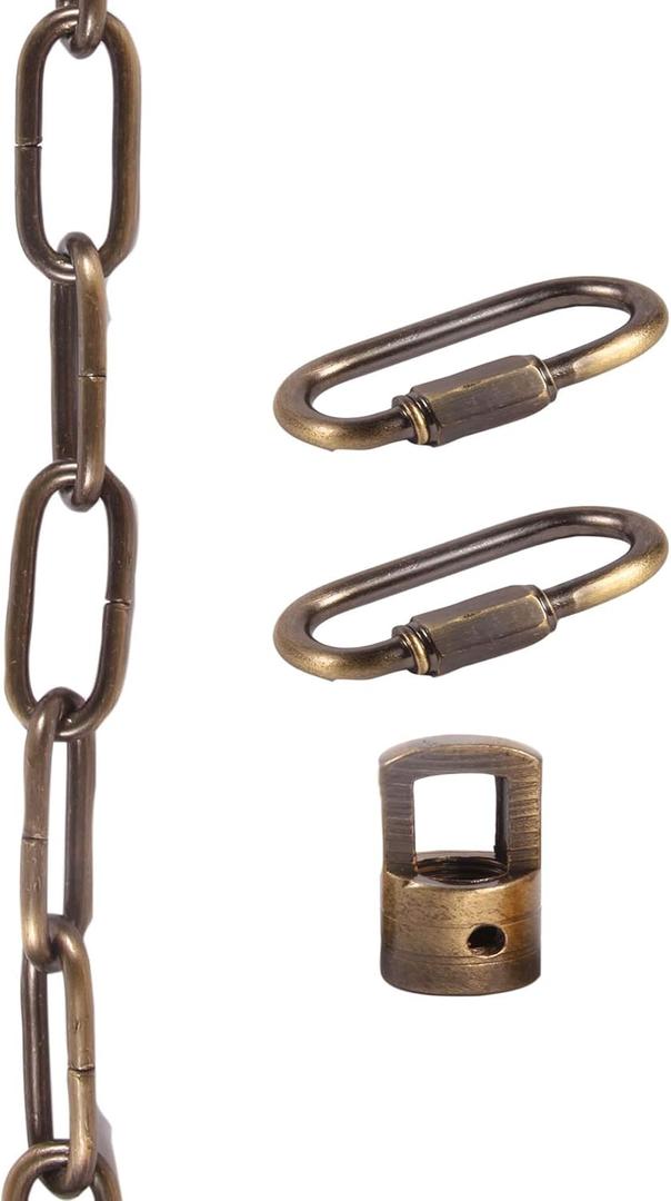 Lighting Pendant Chain, Heavy Duty for Light Fixture, Mirror or Picture Suspension in Antique Brass Finish, Multiple Specifications (Antique Copper, 24)