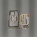 Hython Magnetic Clear for iPhone 15 Pro Max Case with Camera Lens Protector [Compatible with MagSafe] Plating Edge Slim Soft TPU Cover Protective Phone Case for iPhone 15 Pro Max 6.7", Gold