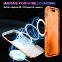 Casetego for iPhone 17 Pro Case,Compatible with MagSafe,[Military Grade Drop Test] Full Body Protection Slim Shockproof Rugged Marble Women Girls Case for iPhone 17 Pro 6.3 inch,All Orange