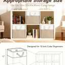 12x12 Storage Cube Bins, 6 Pack Reinforced Bottom Cardboard Foldable Box, Organizer for Closet Shelves, Heavy Home Storage Baskets (White Khaki)