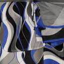 Nkzply 4 Pcs Blue Shower Curtain Black Bathroom Sets with Shower Curtain and Rugs Grey Modern Striped Shower Curtain Set White Bathroom Rugs Set Bathroom Decor Toilet Lid Cover Hooks