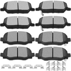 Ceramic Brake Pads Kits,SCITOO 8pcs Brakes Pads Set fit for 2016-2018 for Fiat 500X,2016-2020 for Jeep Compass,2015-2019 for Jeep Renegade