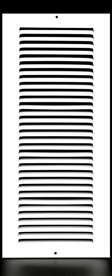 HVAC Premium 8'' x 25'' [Duct Opening] Flat Stamped Steel Return Air Grille - Sidewall and Ceiling - HVAC Vent Duct Cover - White [Outer Dimensions: 9.75''w X 26.75''h]