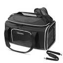 Petskd Top-Expandable Pet Carrier 17x12x8.5 Inches JetBlue Allegiant Spirit Airline Approved, Soft-Sided Carrier for Small Cats and Dogs with Locking Safety Zippers and Anti-Scratch Mesh(Black)