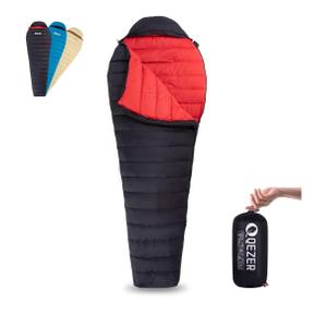 Ultralight Down Sleeping Bag for Adults with 600 Fill Power, Compact All Seasons Sleeping Bag for Backpacking, Hiking and Camping