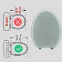 Elongated Toilet Seat Wood Toilet Seat Prevent Shifting with Zinc Alloy Hinges American Standard Size Toilet Seat Easy to Install also Easy to Clean(Elongated,Sparkling Classical Silver)