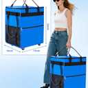Neverwhy Reusable Grocery Bag on 5 Wheels - 84L Foldable Rolling Tote Bag Shopping Cart with Handles, Carries Up to 90 LBS, Blue