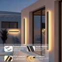 Upgraded 31inch 2pcs Modern Outdoor Wall Light,4.33 Inch Wide Dimmable Linear Outdoor Wall Sconce Waterproof Ip65,Black LED Long Outdoor Lights for Garage Front Door Exterior Wall Lights