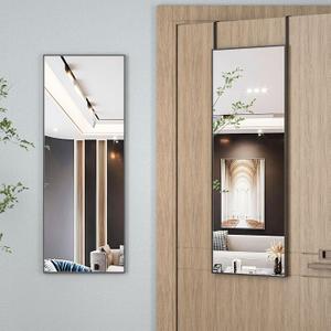 Hasipu Door Mirror Full Length, 44"x 16" Full Body Over The Door Hanging Wall Mounted Mirror for Bedroom, Living Room, Cloakroom, Square Black