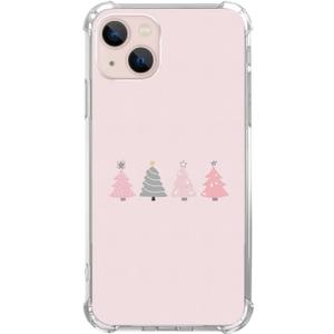Cute Pink Christmas Tree Case Compatible with iPhone 14, Winter Christmas Case for iPhone 14 for Teens Men and Women, Cool TPU Bumper Phone Case Cover