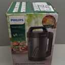 Philips Viva Collection SoupMaker, 1.2 L, Makes 2-4 servings, 6 Pre-set Programs, SoupPro Technology, Soup in Less than 18 Minutes, Eeasy Clean, Recipe Book, Black and Stainless Steel (HR2204/70)