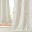 NICETOWN Blackout Curtains 90 inches Length 2 Panels Set for Bedroom, 52 inches Wide, Beige, Foil Printed Wave Lines Energy Saving Thermal Insulated Solid Grommet Draperies for Patio Hall Studio