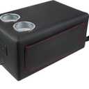 Upgrade Bench Seat Center Console with Cup Holder, Universal Center Console Organizer with USB, Truck Armrest Center Console with Side Pockets for Car and Van Back Bench Seat Storage Box