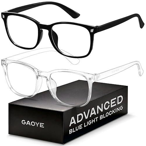 Gaoye Blue Light Blocking Glasses  Fashion Square Eyeglasses, Anti UV Ray Computer Gaming Glasses Blue Blockers for Women/Men